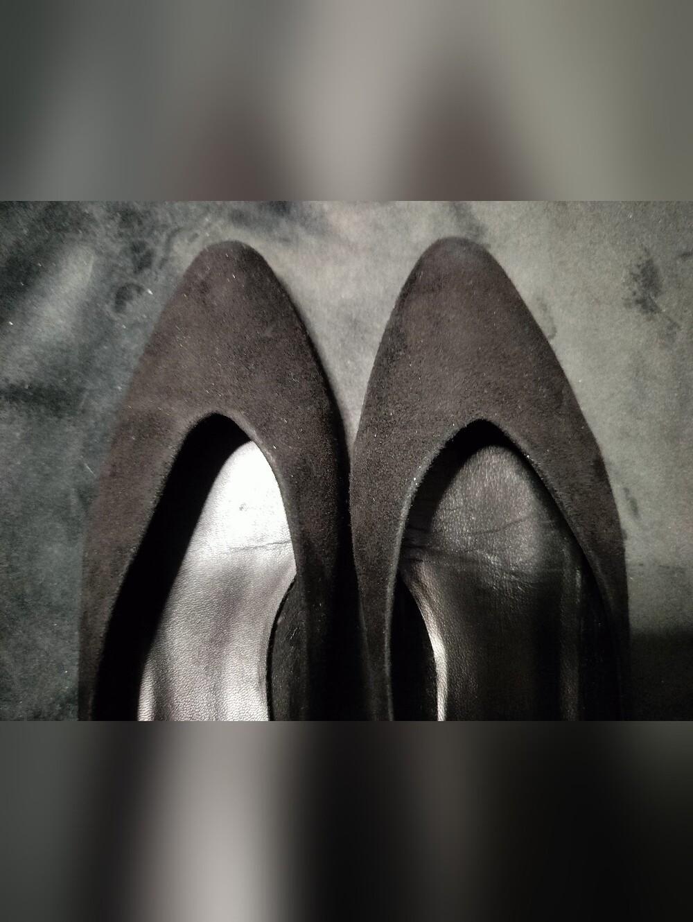 EUC Everlane Black Suede V Pointed Ballet Flats Low Block Heel Italy Made - 6.5 - Picture 6 of 7